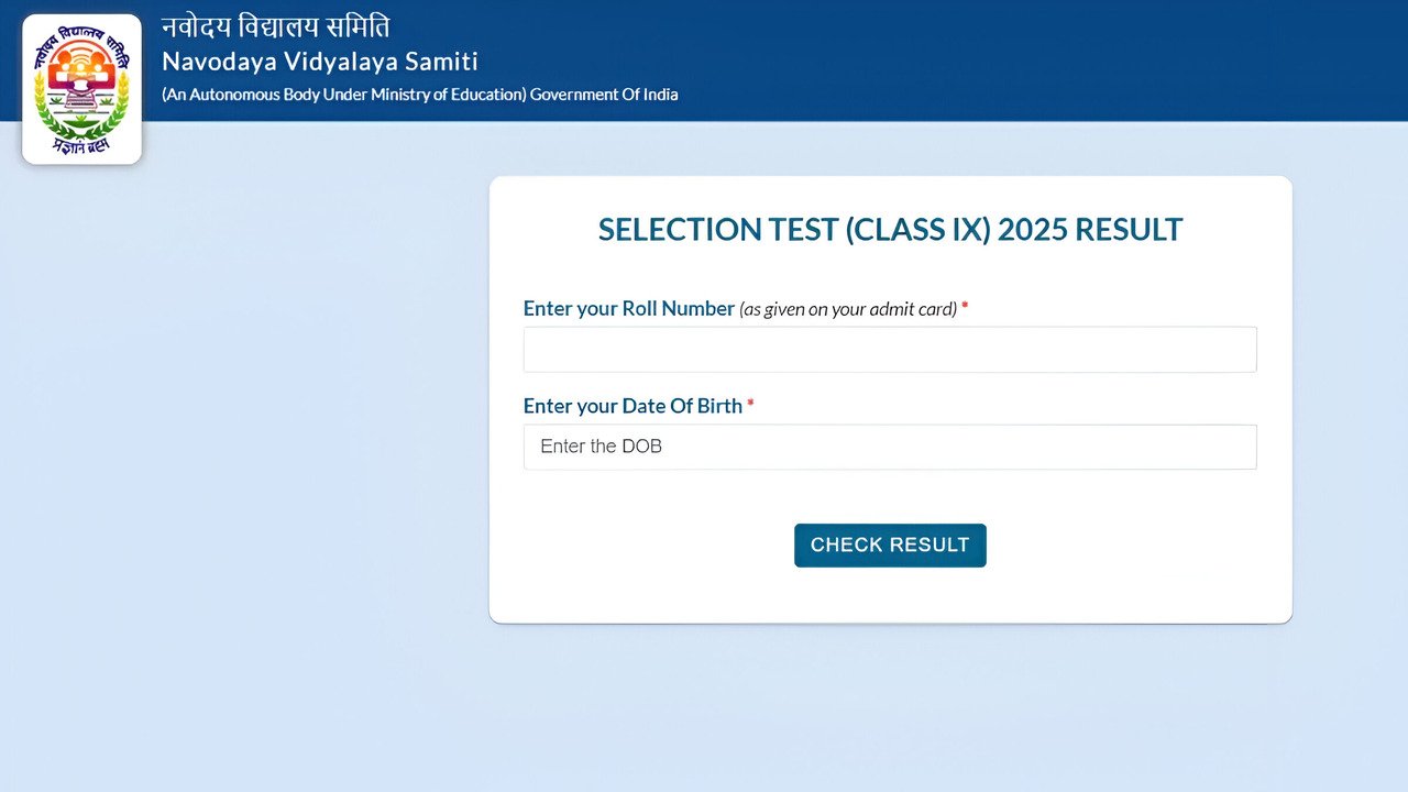 JNVST Result 2025 OUT