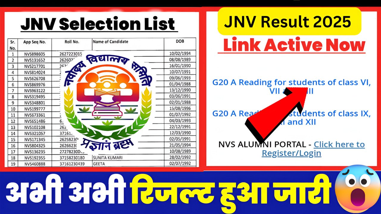 Navodaya Result Date 2025